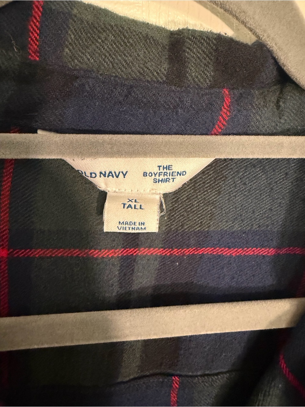 Flannel Plaid Collared Button Up - Old Navy - XL Tall - Picture 3 of 4